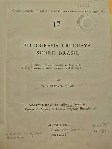 Bibliografía uruguaya sobre Brasil