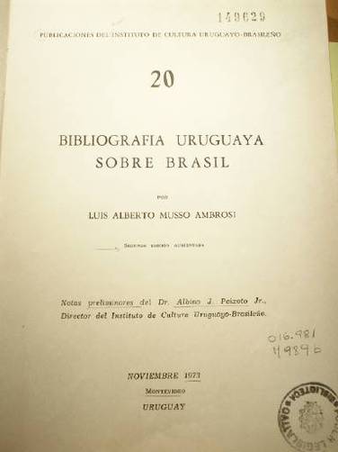 Bibliografía uruguaya sobre Brasil
