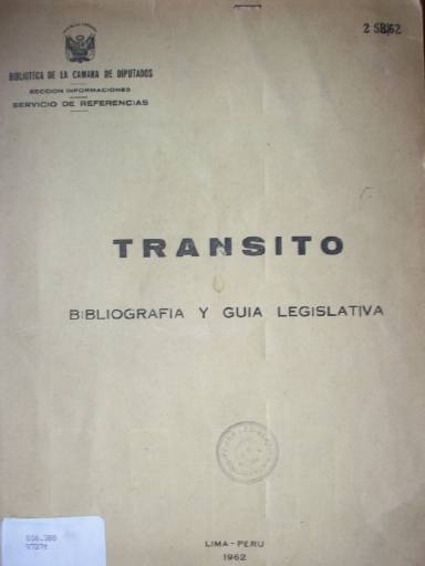 Tránsito : bibliografía y guía legislativa