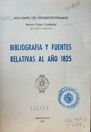 Bibliografía y fuentes relativas al año 1825