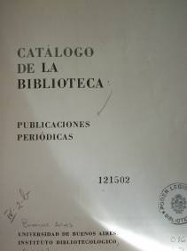 Catálogo de la biblioteca : publicaciones periódicas
