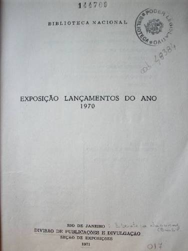 Exposiçao lançamentos do ano : 1970