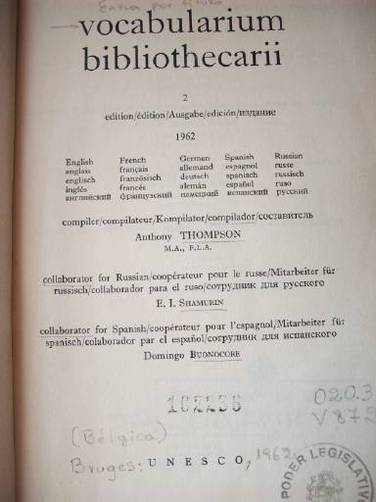 Vocabularium bibliothecarii