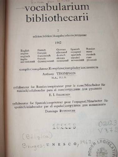 Vocabularium bibliothecarii