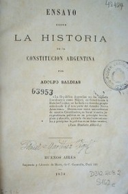 Ensayo sobre la historia de la Constitución Argentina