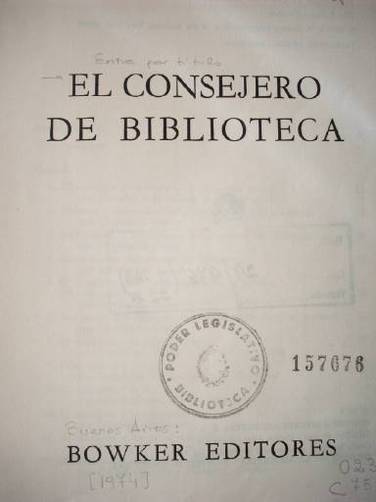 El consejero de Biblioteca