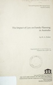 The impact of law on family planning in Australia