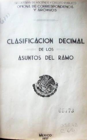 Clasificación decimal de los asuntos del ramo