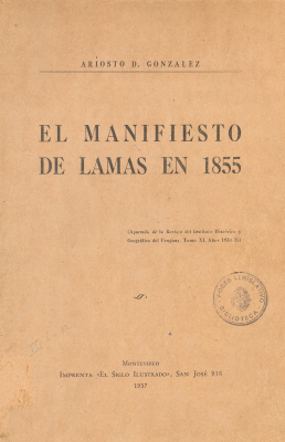 El manifiesto de Lamas en 1855