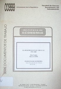 El desempleo en el Uruguay : 1991-2002