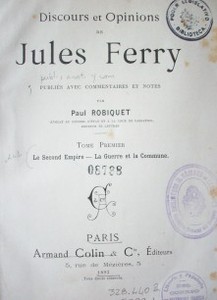 Discours et opinions de Jules Ferry