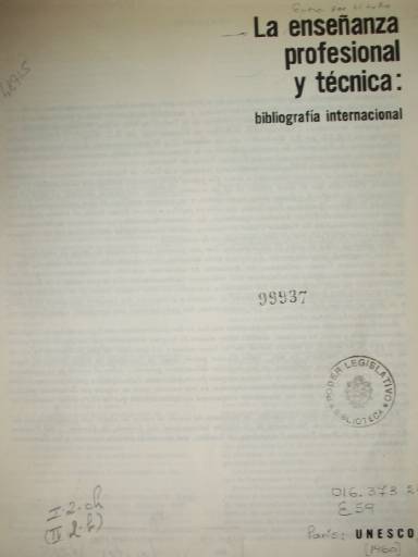 La enseñanza profesional y técnica : bibliografía internacional