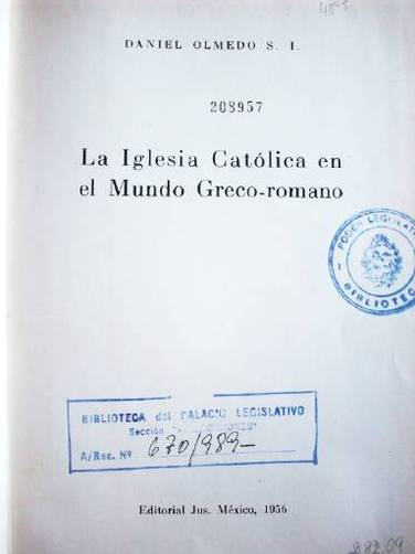 La Iglesia Católica en el Mundo Greco-romano