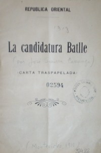 La candidatura Batlle : (carta traspapelada)