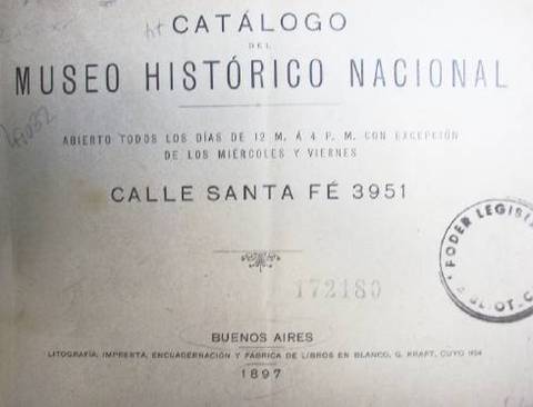 Catálogo del Museo Histórico Nacional