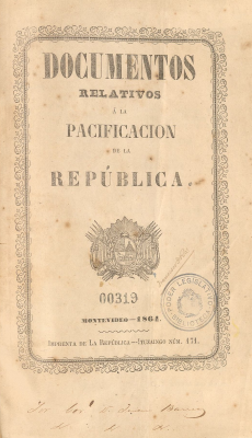 Documentos relativos a la pacificación de la República