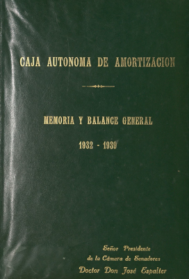 Caja autónoma de amortización de la República Oriental del Uruguay : memoria y balance general : 1932-1939