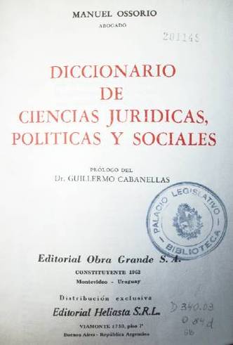 Diccionario de Ciencias Jurídicas, Políticas y Sociales