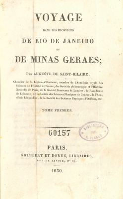 Voyage dans les provinces de Rio de Janeiro et de Minas Geraes