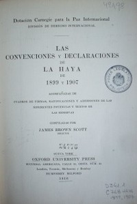 The Hague peace conferences of 1899 and 1907 : a series of lectures delivered before the Johns Hopkins University in the year 1908