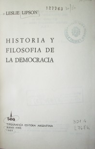 Historia y filosofía de la democracia