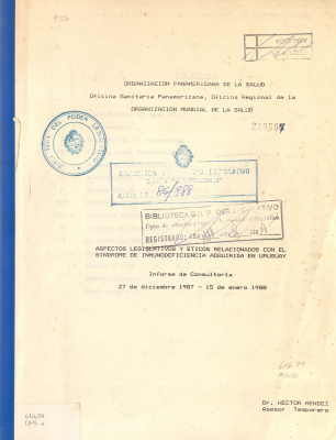 Aspectos legislativos y éticos relacionados con el Síndrome de Inmunodeficiencia Adquirida en Uruguay