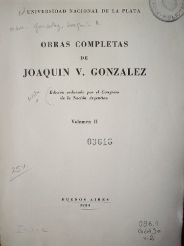 Obras completas de Joaquín V. Gonzalez