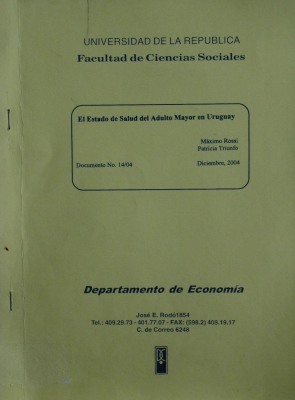 El estado de salud del adulto mayor en uruguay