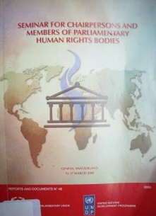Strengthening parlament as a guardian of human rights the role of parliamentary human rights bodies