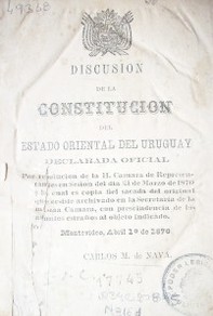 Discusión de la Constitución del Estado Oriental del Uruguay