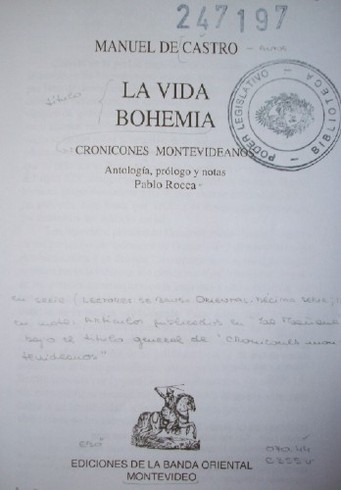 La vida bohemia : cronicones montevideanos