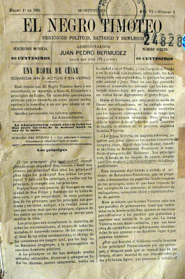 El negro Timoteo : periódico político, satírico - burlesco