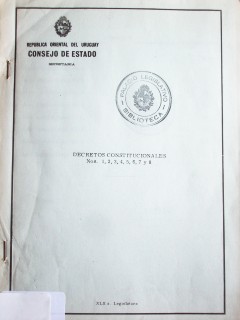 Decretos constitucionales Nos. 1, 2, 3, 4, 5, 6, 7 y 8