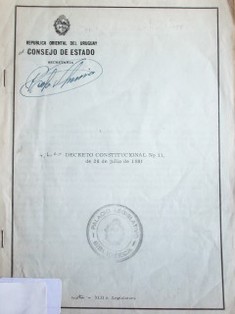 Decreto constitucional Nº 11, de 28 de julio de 1981