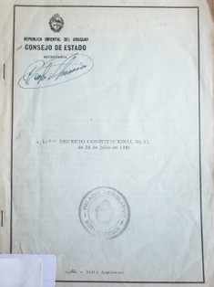 Decreto constitucional Nº 11, de 28 de julio de 1981