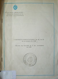 Decreto Constitucional Nº 10, de 10 de noviembre de 1980 ; Decreto Nº 583/980, de 11 de noviembre de 1980
