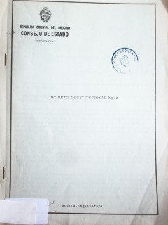 Decreto constitucional Nº 12