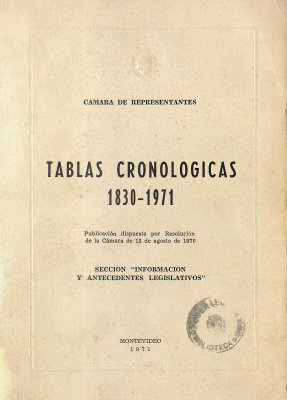 Tablas cronológicas : 1830-1971