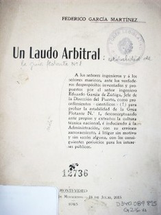 Un laudo arbitral : estabilidad de la grúa flotante Nº 1