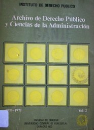 Archivo de derecho público y ciencias de la administración 1970-1971