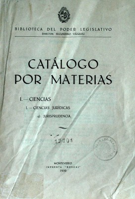 Catálogo por materias : Ciencias : Ciencias Jurídicas : Jurisprudencia