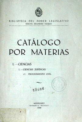 Catálogo por materias : Ciencias : Ciencias Jurídicas : Procedimiento Civil