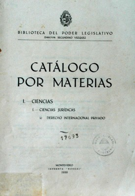 Catálogo por materias : Ciencias : Ciencias Jurídicas : Derecho Internacional Privado