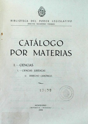 Catálogo por materias : Ciencias : Ciencias Jurídicas : Derecho Canónico
