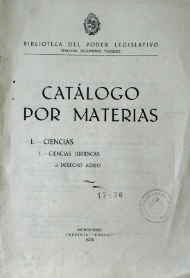 Catálogo por materias : Ciencias : Ciencias Jurídicas : Derecho Aéreo