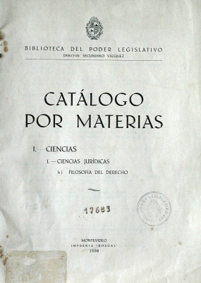 Catálogo por materias : Ciencias : Ciencias Jurídicas : Filosofía del Derecho