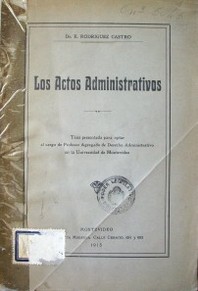 Los actos administrativos