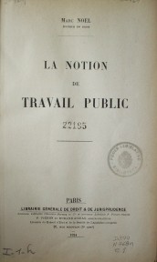 La notion de travail public