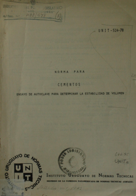 Norma para cementos : ensayo de autoclave para dererminar la estabilidad de volúmen