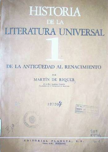 Historia de la literatura universal